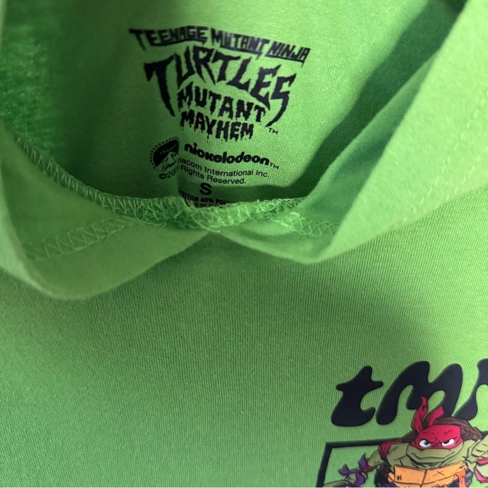 Teenage Mutant Ninja Turtles Kids Green Hoodie Long Sleeve Shirt Boys Small - Picture 9 of 10